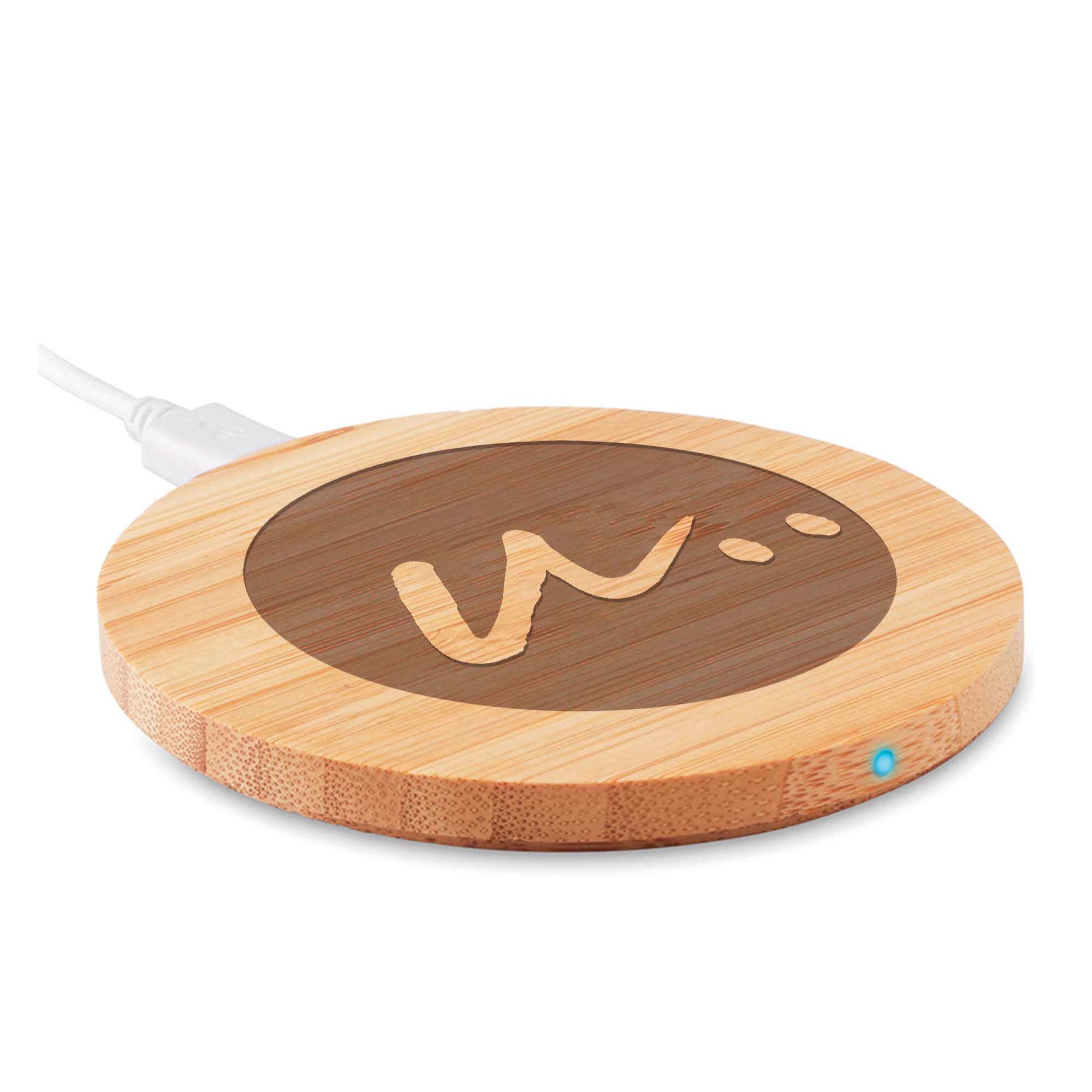 Oplader Arya - Draadloos | Bamboe | Tot 4 kleuren bedrukking