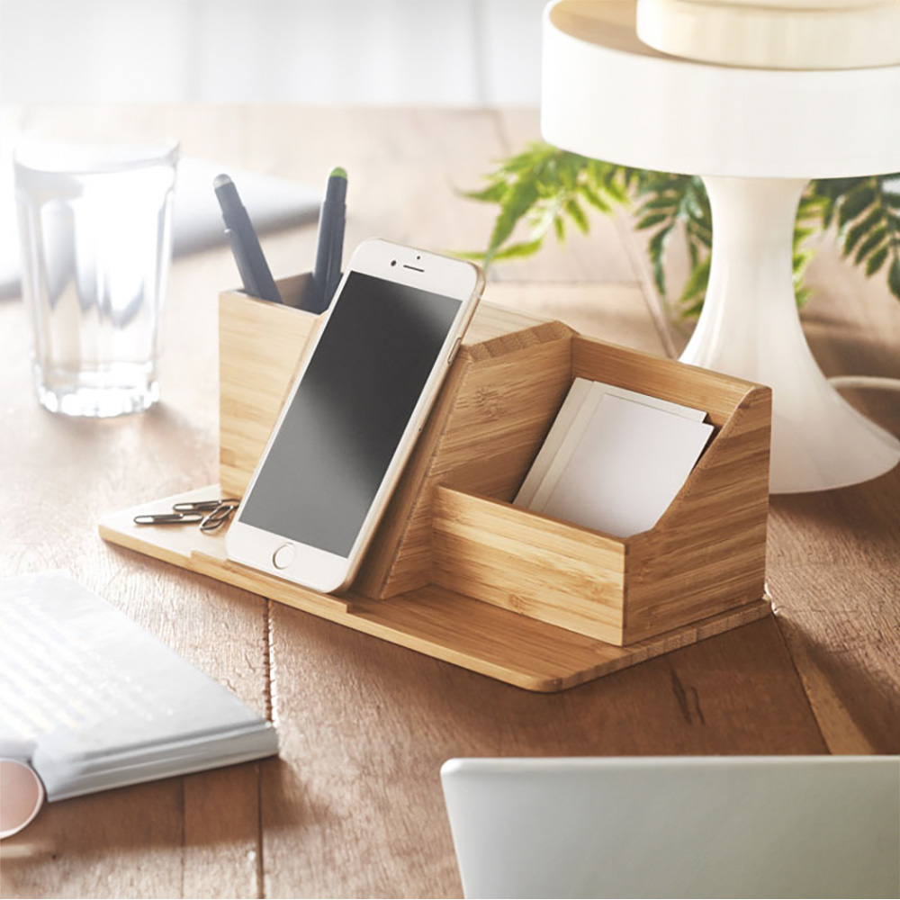 Schreibtisch-Organizer Bambu | Kabelloses Ladegerät | 10 W