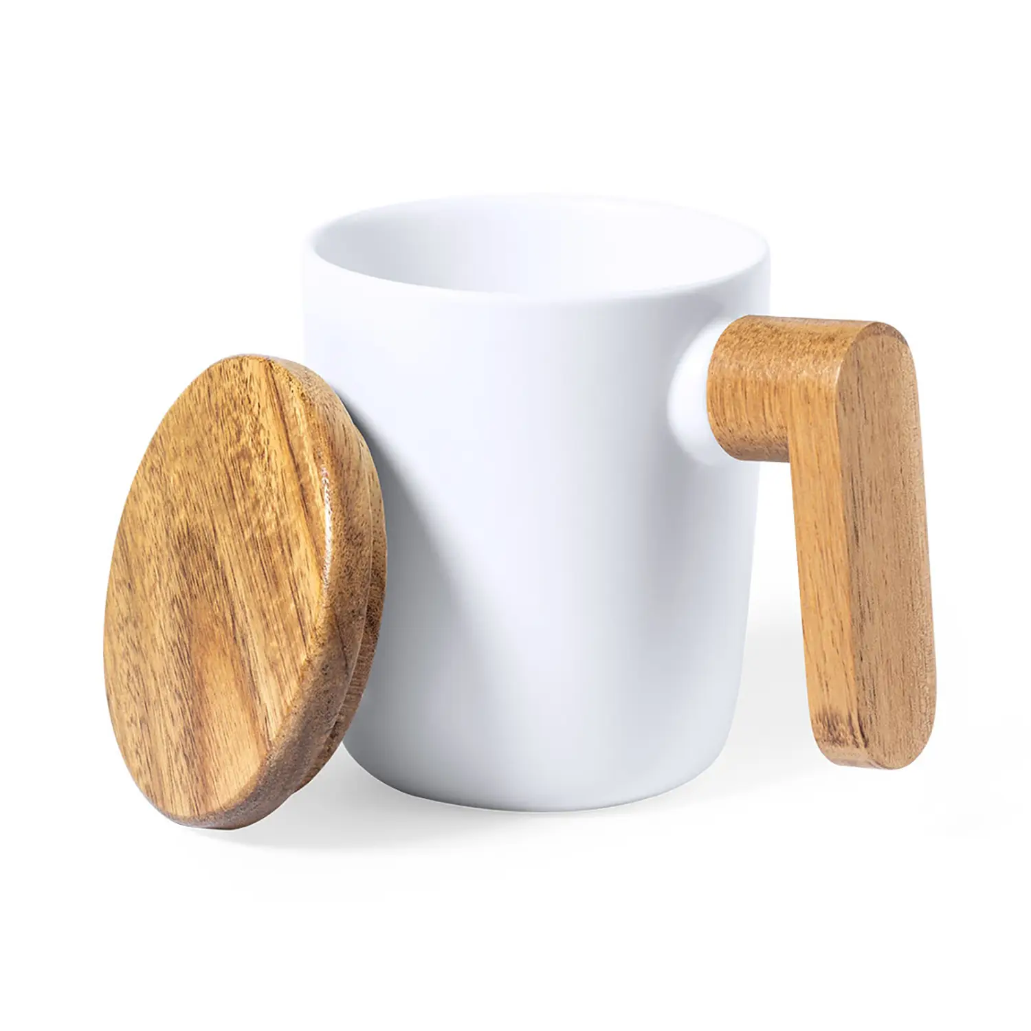 Tazza in ceramica con dettaglio in legno – 350 ml | Edizione limitata | Riutilizzabile | Elegante