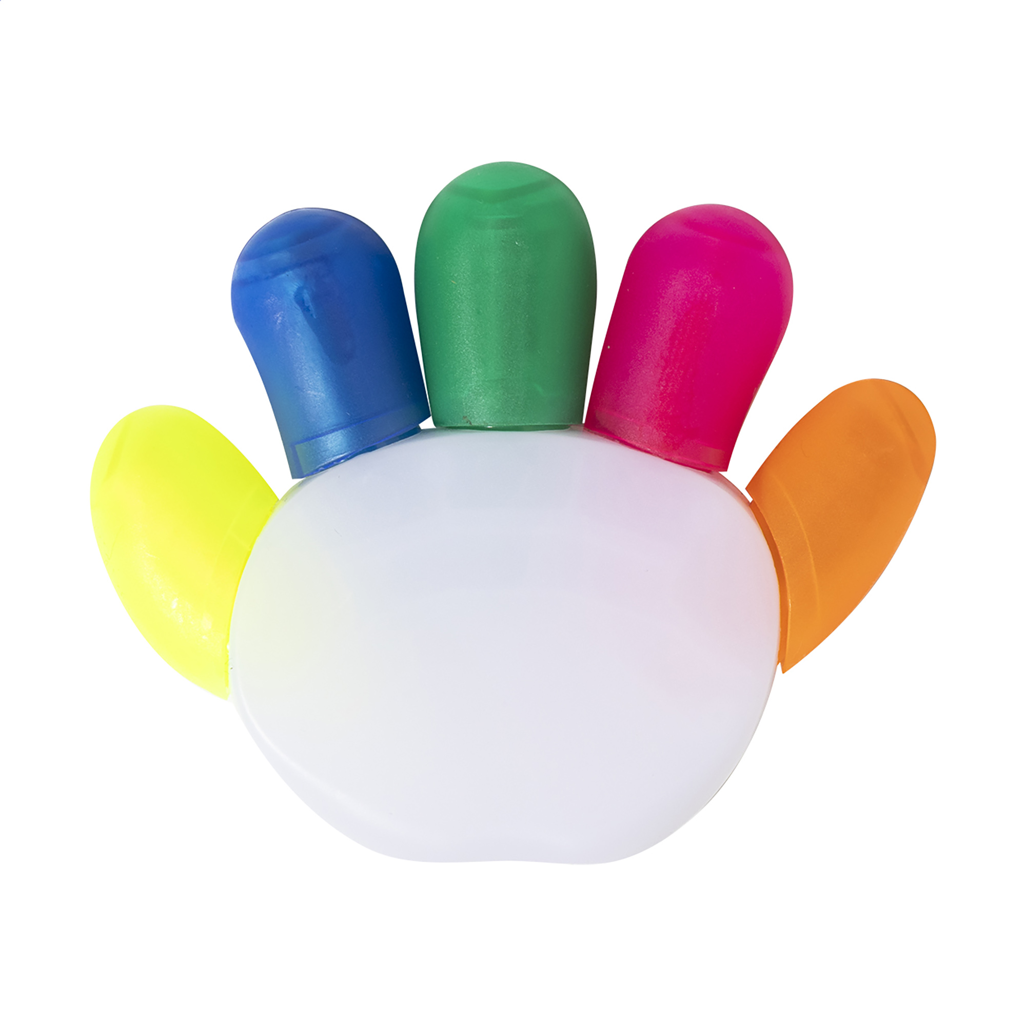 Surligneur – ABS recyclé | 5 couleurs | Forme de main | Compact