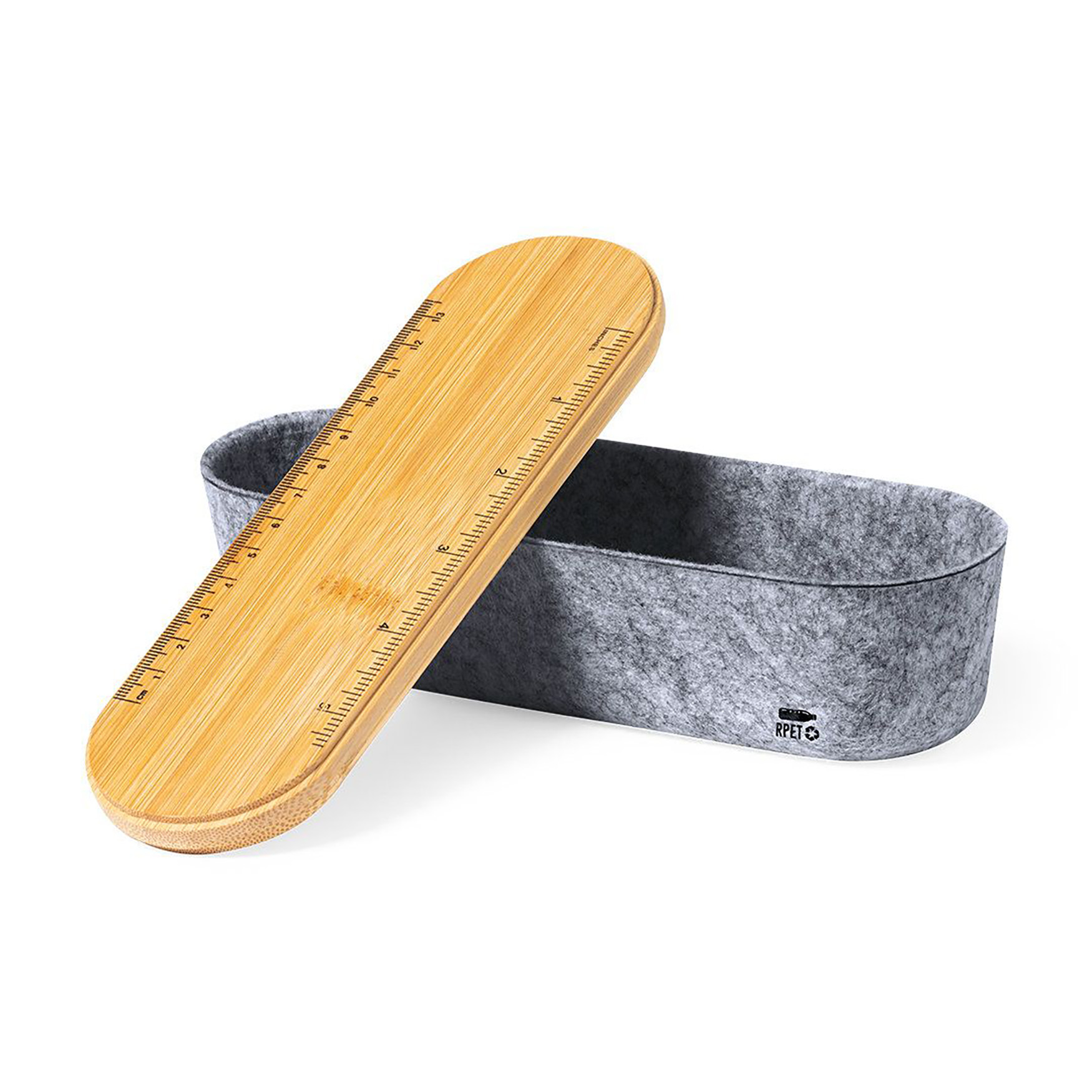 Etui Noah - RPET vilt design | Bamboe deksel | Smartphonehouder