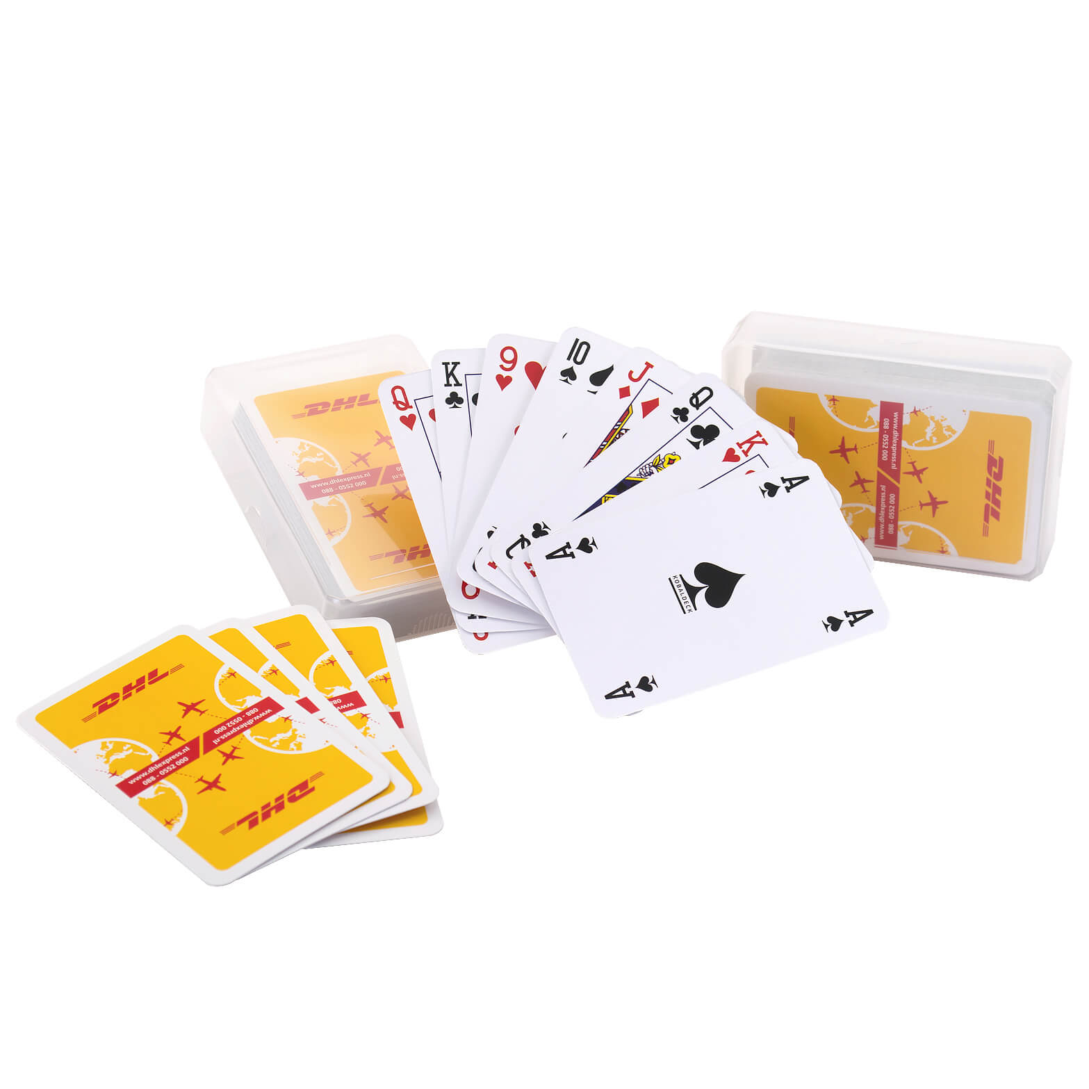 Cartes à jouer | Cartes avec logo | Dans un étui en plastique | Fabriquées en Europe