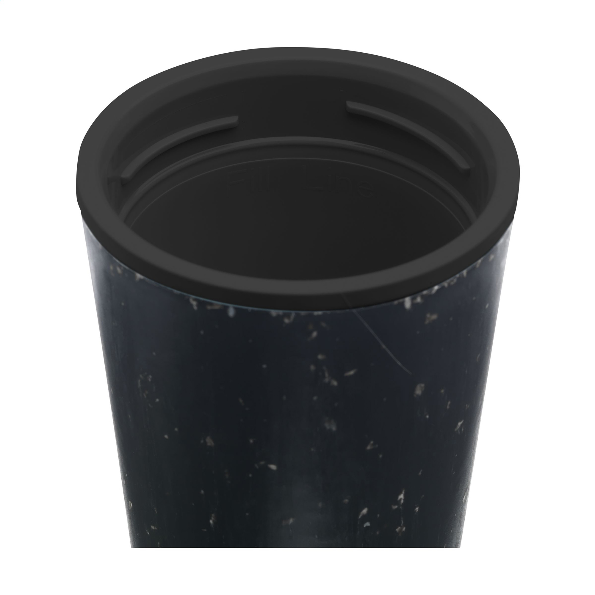 Tazza Circular&Co® Nera - 340 ml | Riciclato | Coperchio nero + colorato