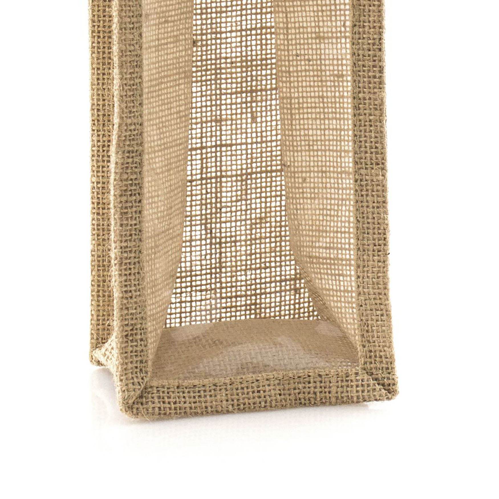 Sac vin - Jute laminée | Fenêtre transparente | Poignées renforcées