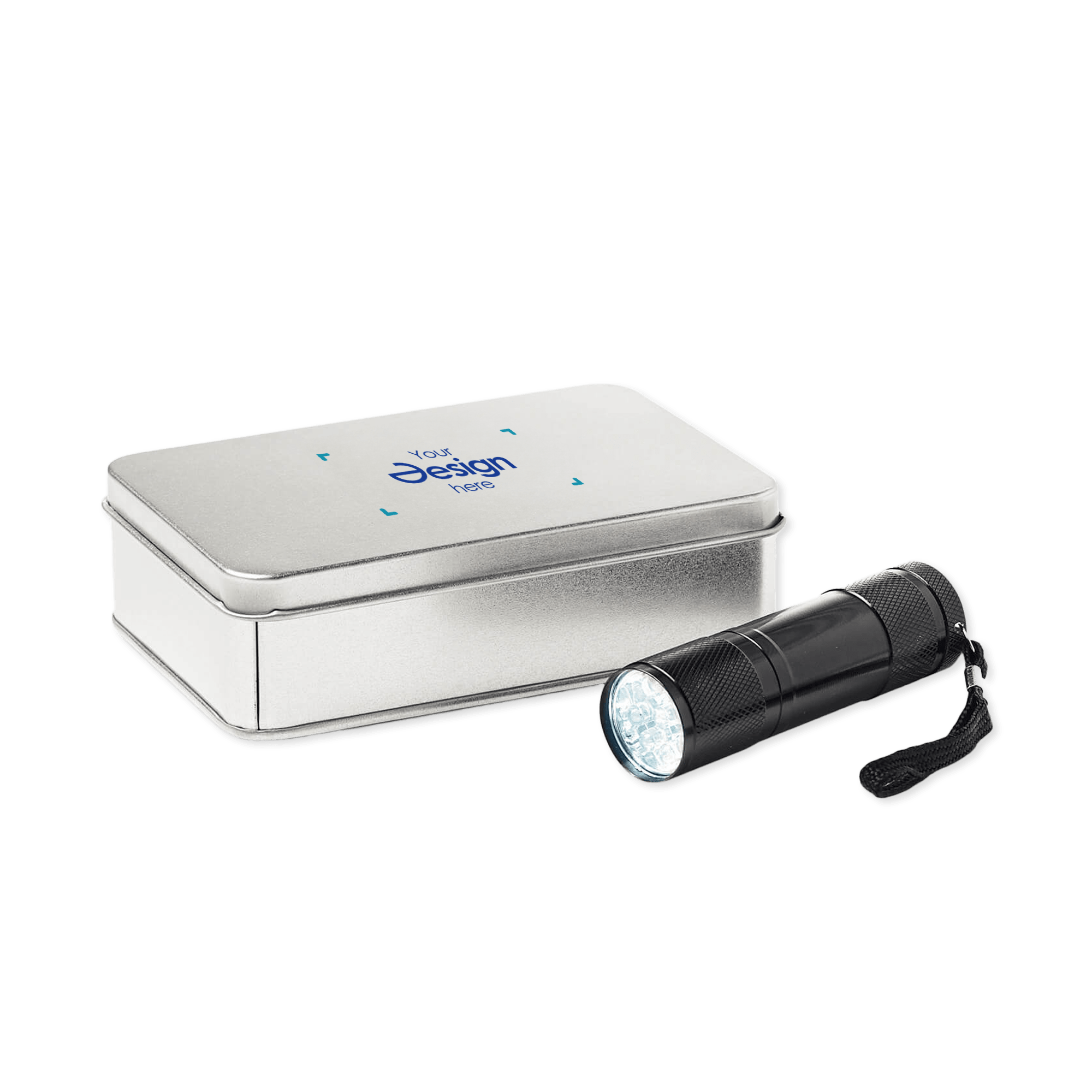 Zaklampje Lize - Led | Aluminium | Tinnen doosje | Icl. Batterijen