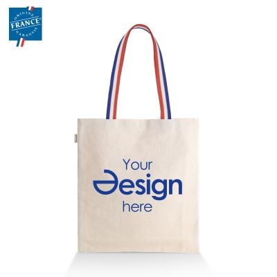 Goodjour Katoenen Tas - 220 gr/m2 | Gemaakt in Frankrijk | Gerecycled katoen | Tricolore hengsels