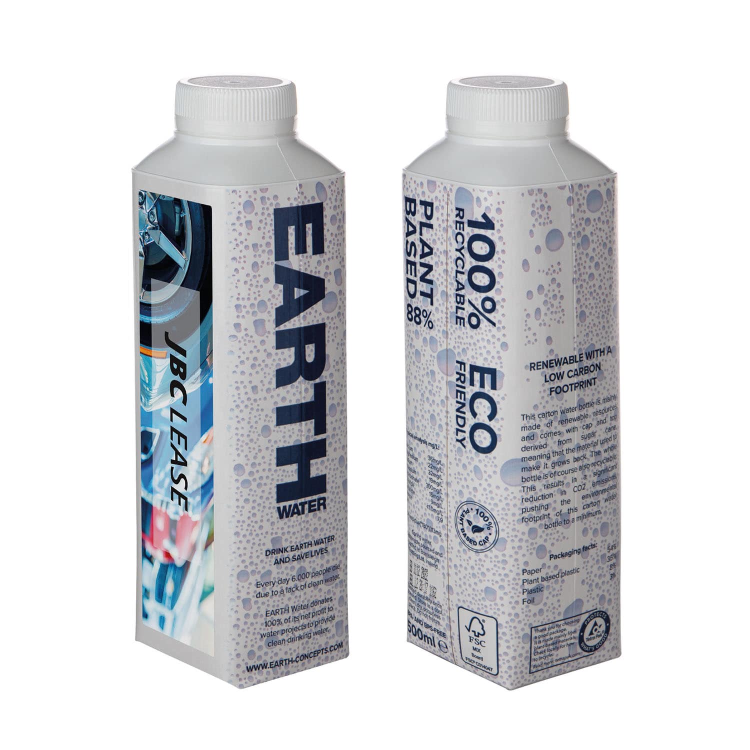 Wasser Tetra Pack - 500 ml | Vollfarbe | FSC | Trinkwasserprojekt
