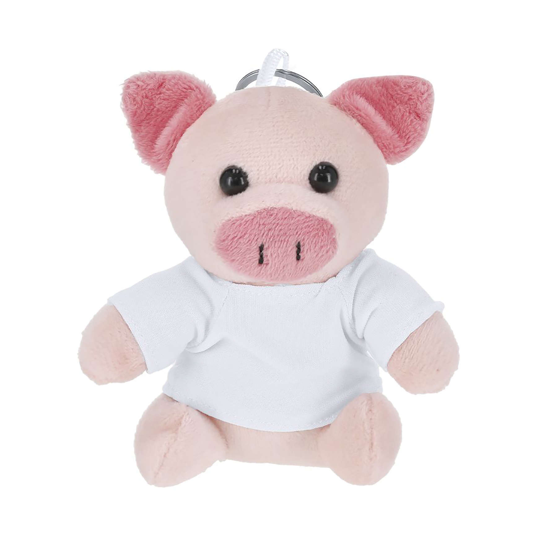 Schweinchen-Schlüsselanhänger Mila - Plüsch | T-Shirt Sublimation | Metallring
