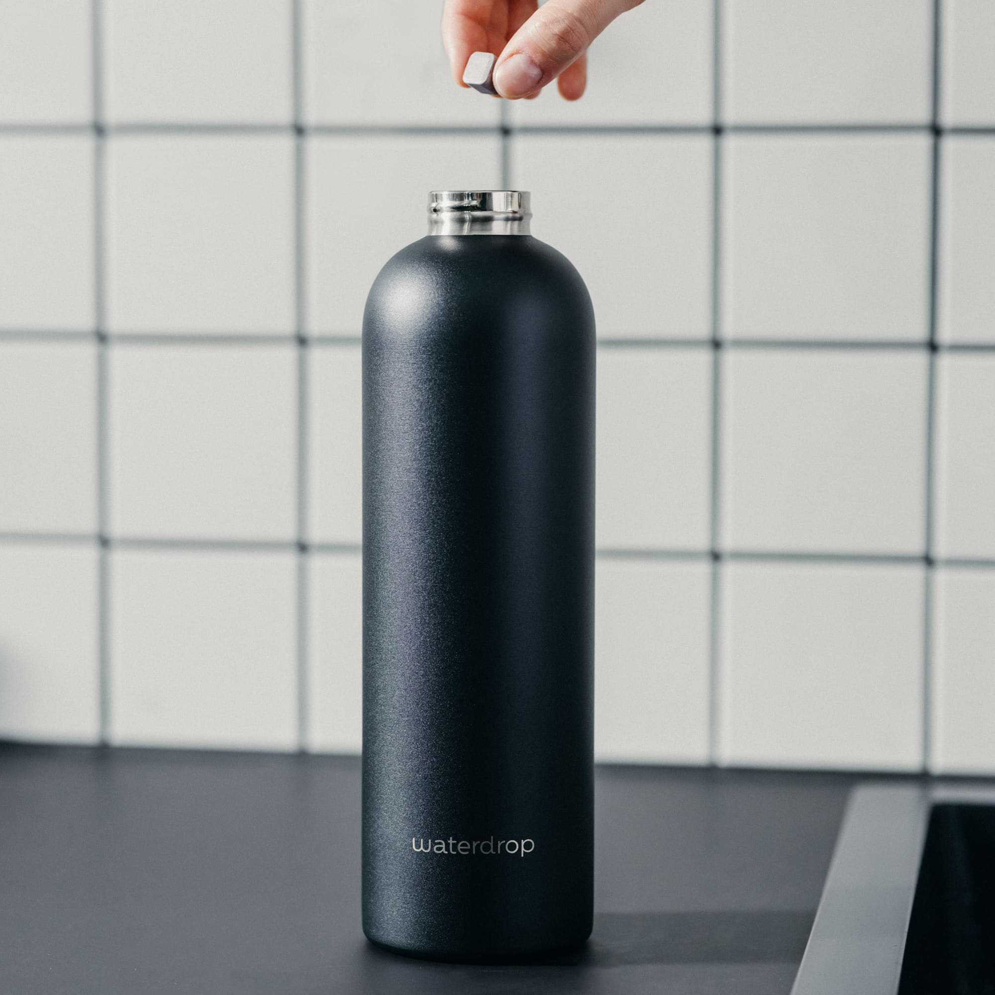 Waterdrop steel Bottiglia termica – 600 ml | Acciaio inox | Tappo acciaio