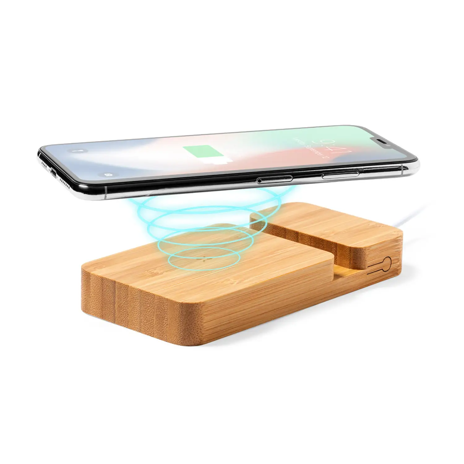 Powerbank sans fil bambou – 5000 mAh | USB | Type C | Compacte