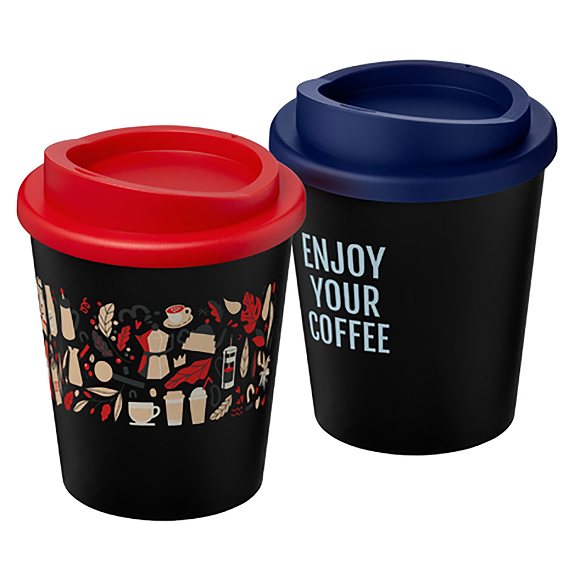 Koffie to go beker Ties - 250 ml | Gerecycled PP | Dubbelwandig