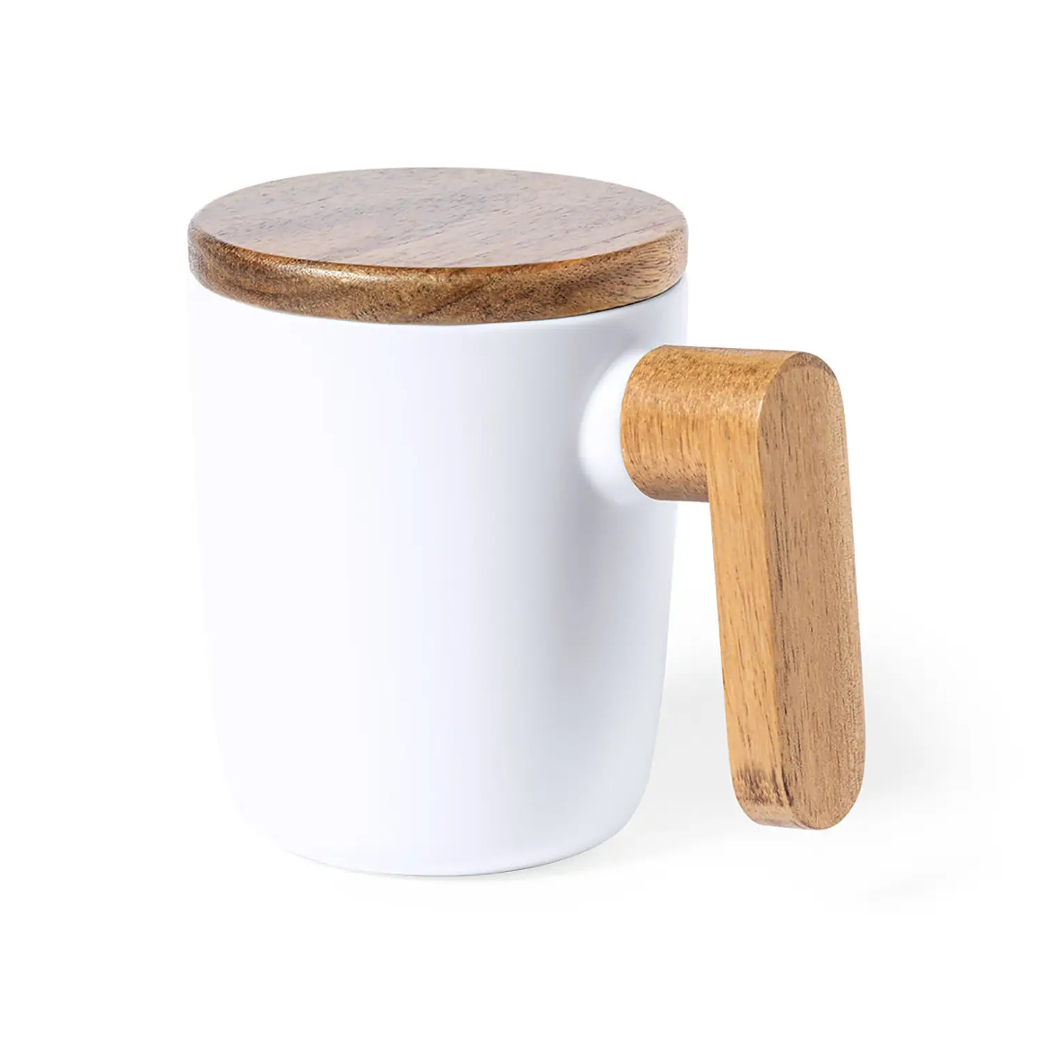 Tazza in ceramica con dettaglio in legno – 350 ml | Edizione limitata | Riutilizzabile | Elegante