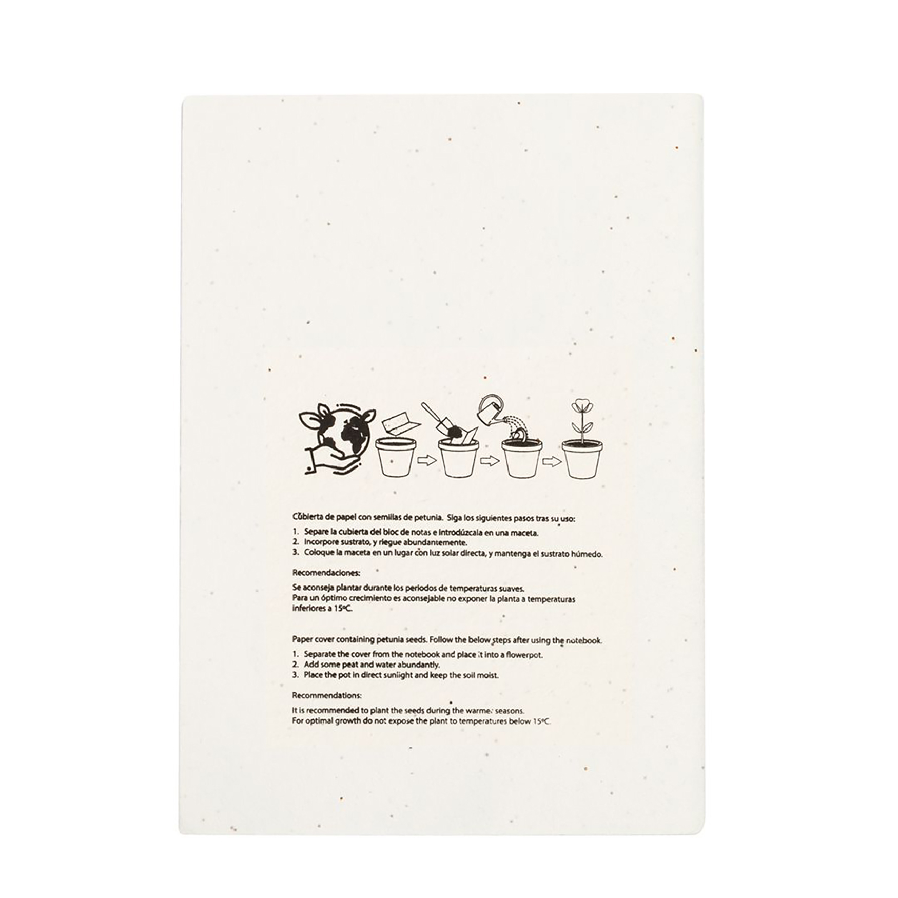 Notitieboek Lotte - Zaadpapier omslag | 60 vellen blanco | Plantbaar design